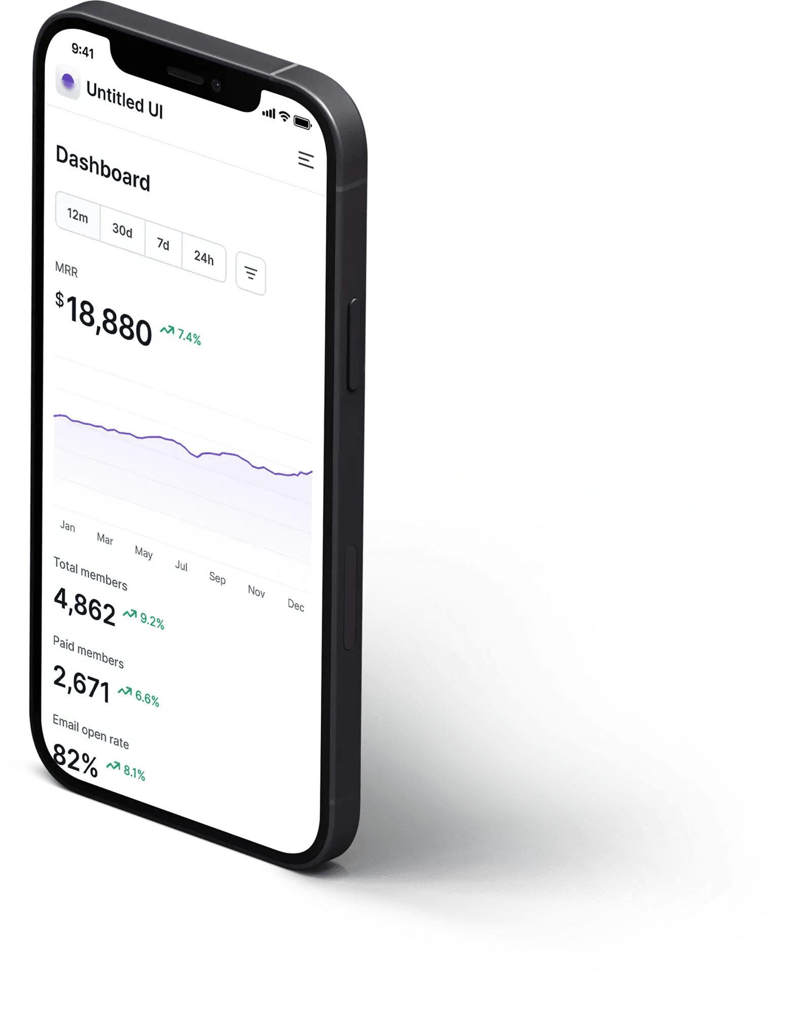 Mobile app interface mockup
